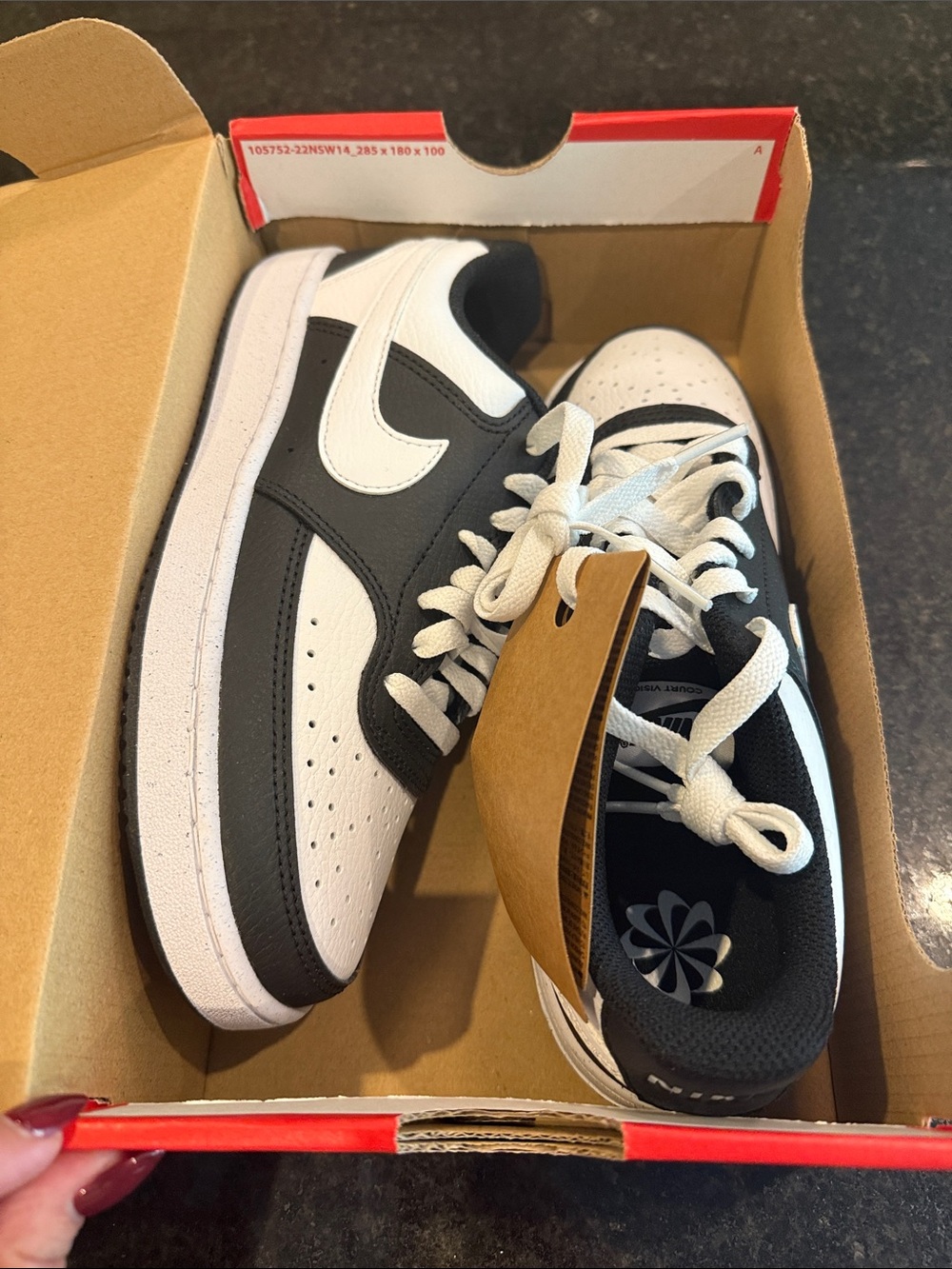 Nike Court Vision Black & White Low-Top Sneakers - women’s 7.5